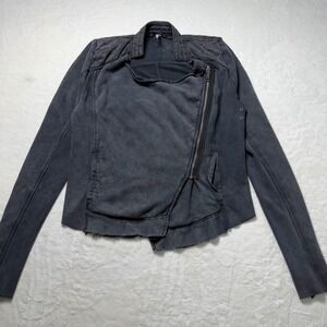 Free People Collapsing Twill Military Jacket Raw Hem Quilted Zip‎ Jacket Size S